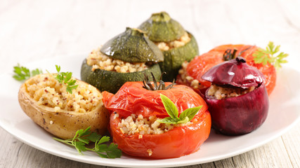 stuffed vegetable- tomato, zucchini and potato
