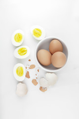 boiled egg on white background