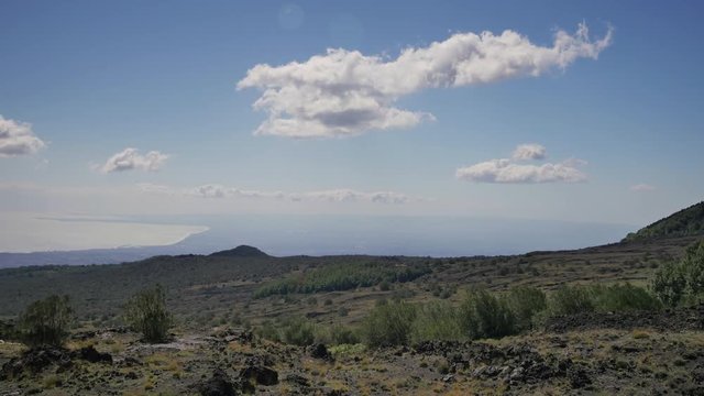 Landscape on Etna volcano, Sicily, Italy.
