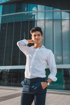 Young man standing outdoors