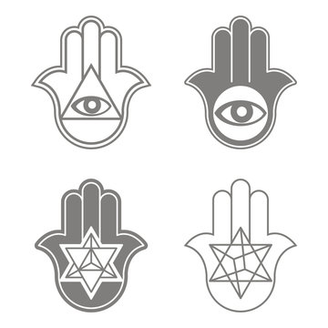 vector icon with Kabbalah symbol Hamsa for your design