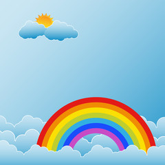 Rainbow with Sun and Clouds