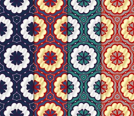 Abwaschbare Fototapete Marokkanische Fliesen Set von dekorativen Tapeten für die Innenarchitektur. Linienstruktur für Tapeten, Verpackungen, Banner, Textilmode-Stoffdruck, Einladungskarten. Nahtlose Vektorillustration