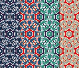 Set of Pattern of abstract geometric flowers. Seamless vector illustration. for design greeting cards, backgrounds, wallpaper, interior design. tribal ethnic arabic, fashion decorative ornament