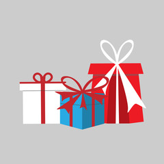 Gift boxes for Birthday, Christmas and new year. Vector illustration.