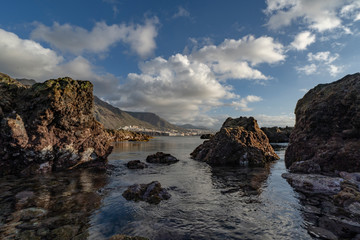 Obraz premium Scenic landscapes of natural pools in Punta del Hidalgo, Tenerife, Canary Islands, Spain