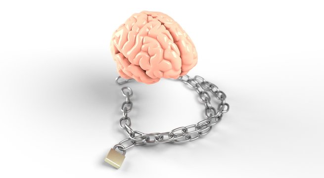 Metal health conceptual 3d illustration image