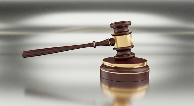 Auction gavel conceptual 3d illustration