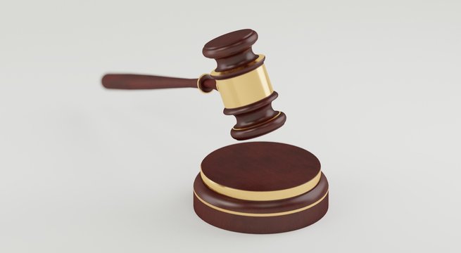 Auction gavel conceptual 3d illustration