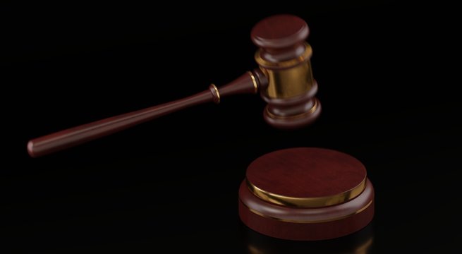 Auction gavel conceptual 3d illustration
