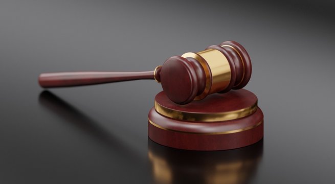 Auction gavel conceptual 3d illustration