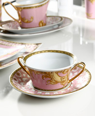 Chinese classical tableware and tea cup combination still life photography