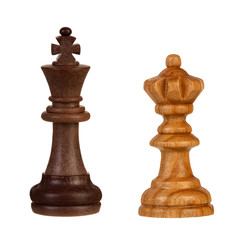 Wooden brown chess pieces