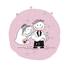 Cute couple just married