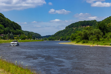 Stunning landscape along river Elbe in Saxony, Germany