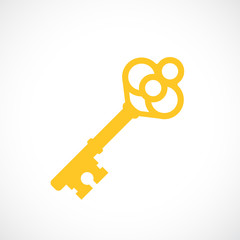 Gold key vector icon