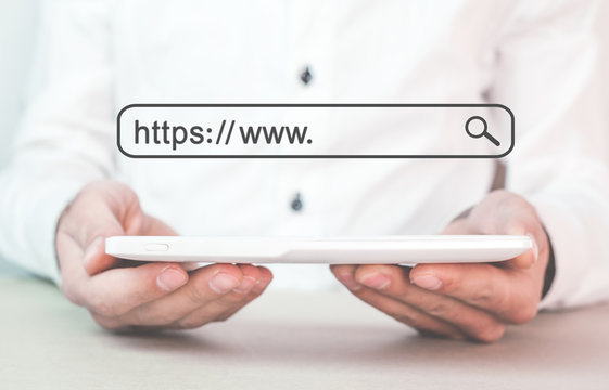 Https address. Internet search concept