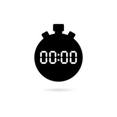 Black Stopwatch flat icon or logo