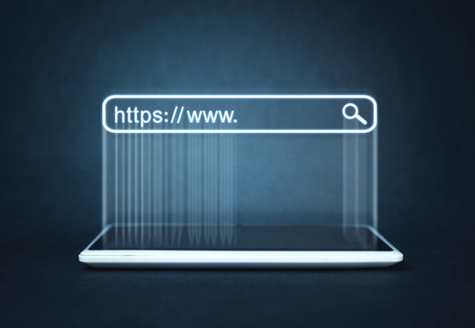 Https address. Internet search concept