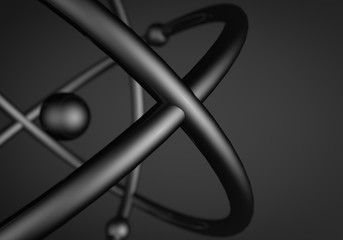 Atom, grauer Hintergrund