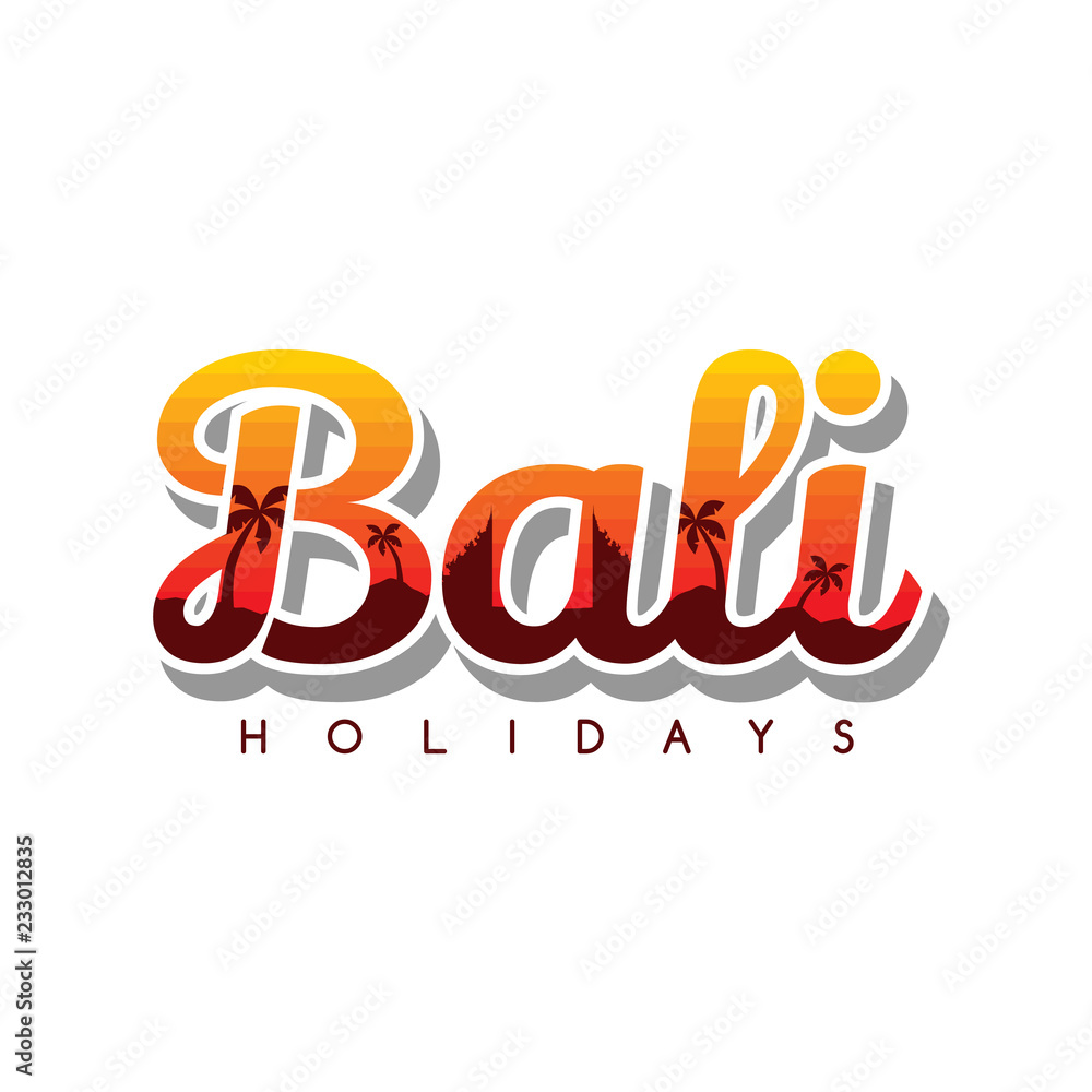 Sticker bali beach indonesia holiday vacation theme art sign symbol