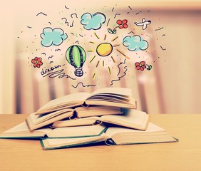 Open book isolated on background
