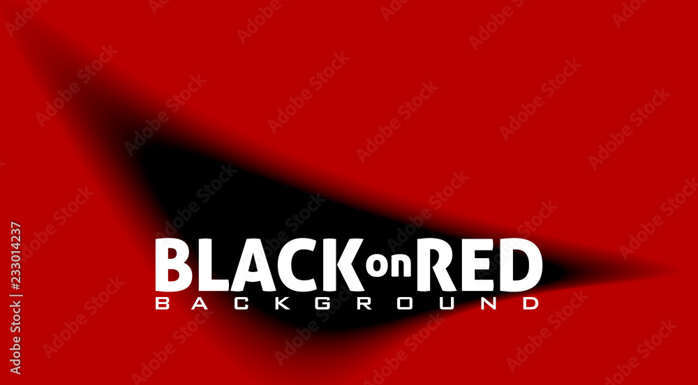Poster Black on red background with blurred rounded shape. Vector graphic pattern