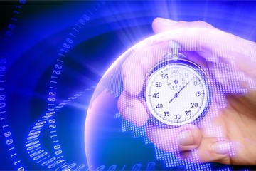 Close-up Stopwatch in Human Hand, Timer