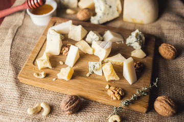 cheese plate with honey