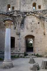 Fototapeta na wymiar The interior is Gothic. Gothic Abbey. Medieval Abbey. Bellapais Abbey. Cyprus