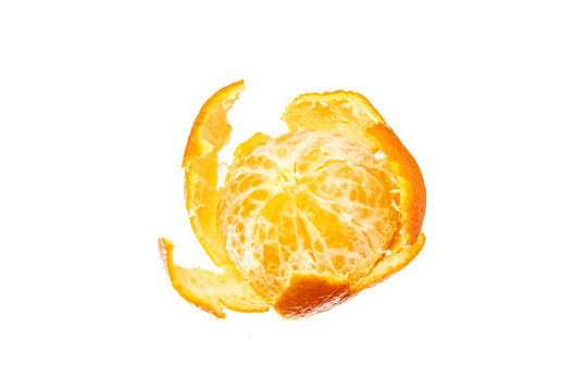 Fresh mandarin in opened rind
