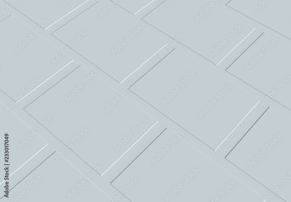 Poster papers pattern mockup. 3d rendering.