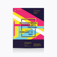 Art festival poster Layout with geometric shapes. Vector illustration.