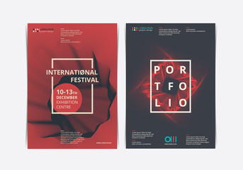 Poster Fest Layout with abstract shape. Vector illustration. - 233017059