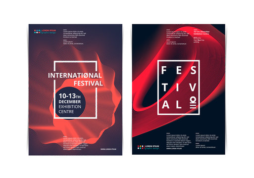 Poster Fest Layout with abstract shape. Vector illustration.