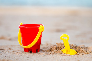 Fototapeta na wymiar beach toy for kid on the beach 