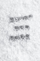 inscription on the snow Happy new year
