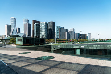 Fototapeta na wymiar Modern urban architecture, Financial Center Plaza in Hangzhou, China