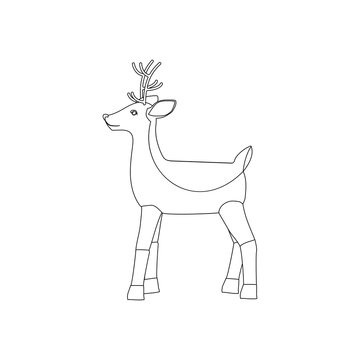 Deer vector illustration coloring page