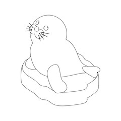 Seal baby on a ice floe coloring page