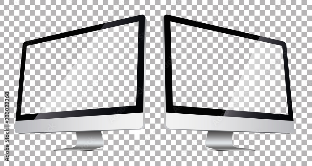 Aufkleber a personal computer monitor in a flat vector style