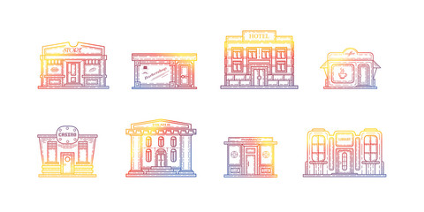 Buildings vector collection . Shopping Design over white background illustration