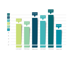Flat chart, graph. Simply color editable. Infographics elements.