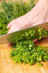 cook chopped green dill