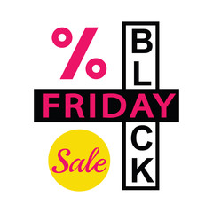 Black friday banner icon. Lettering Logo Design Element. B and f letters.