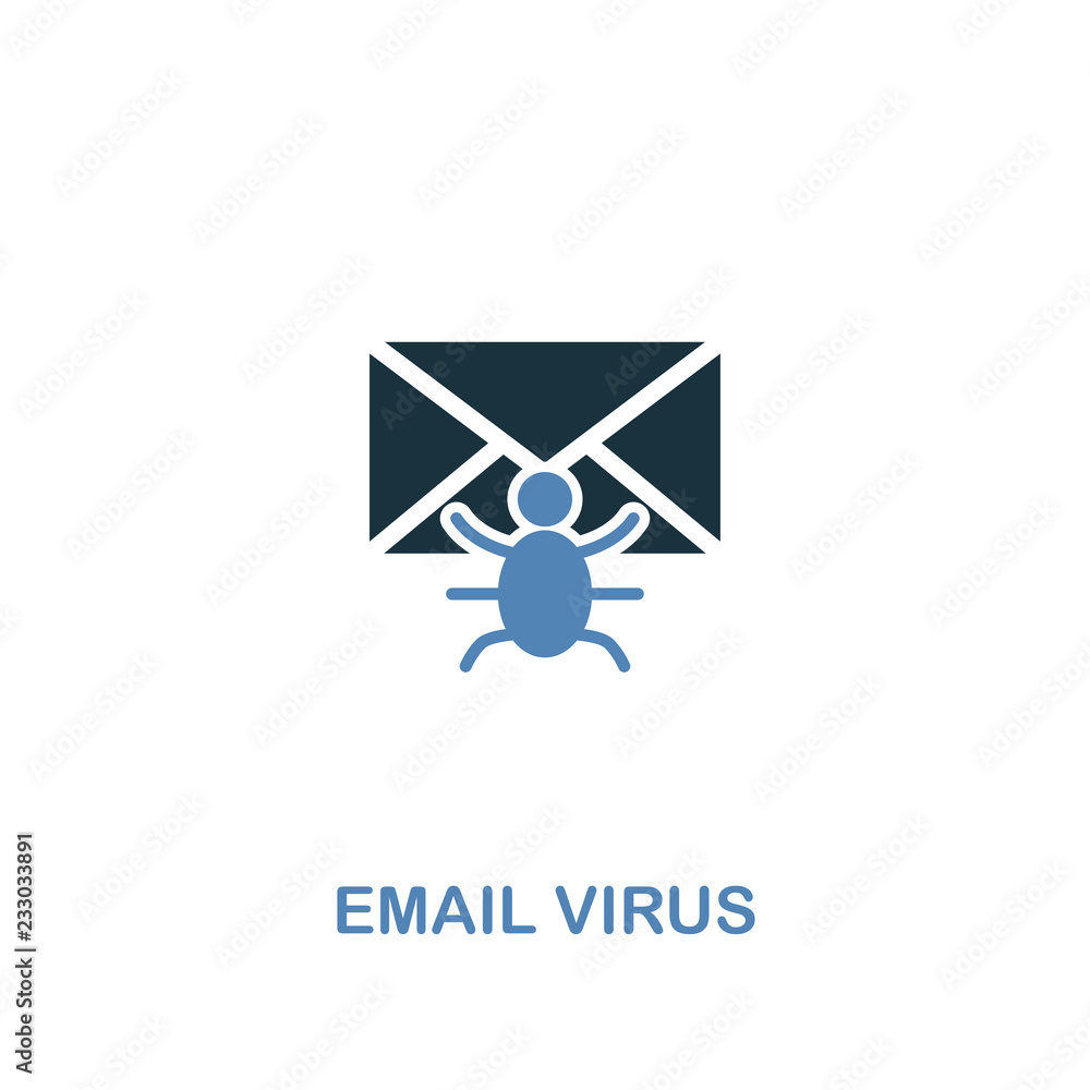 Poster email virus icon in two colors. premium design from internet security icons collection. pixel perfec