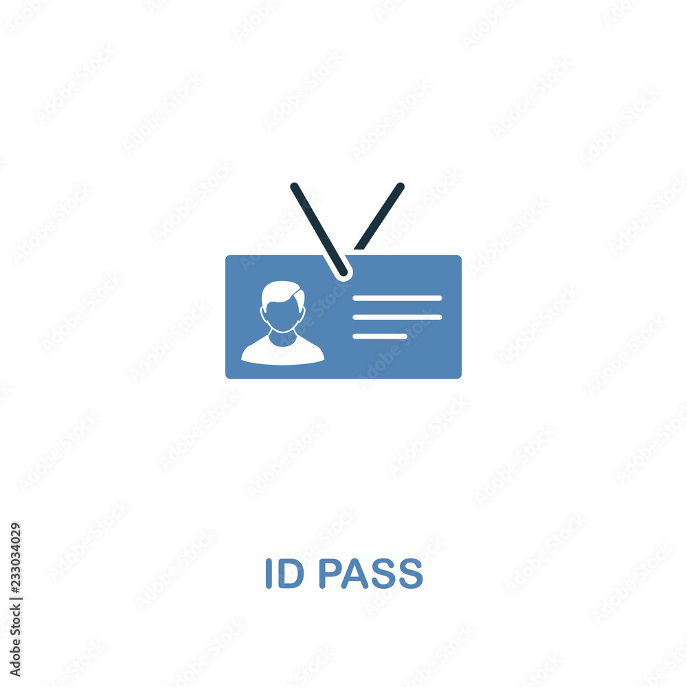 Poster id pass icon in two colors. premium design from internet security icons collection. pixel perfect si