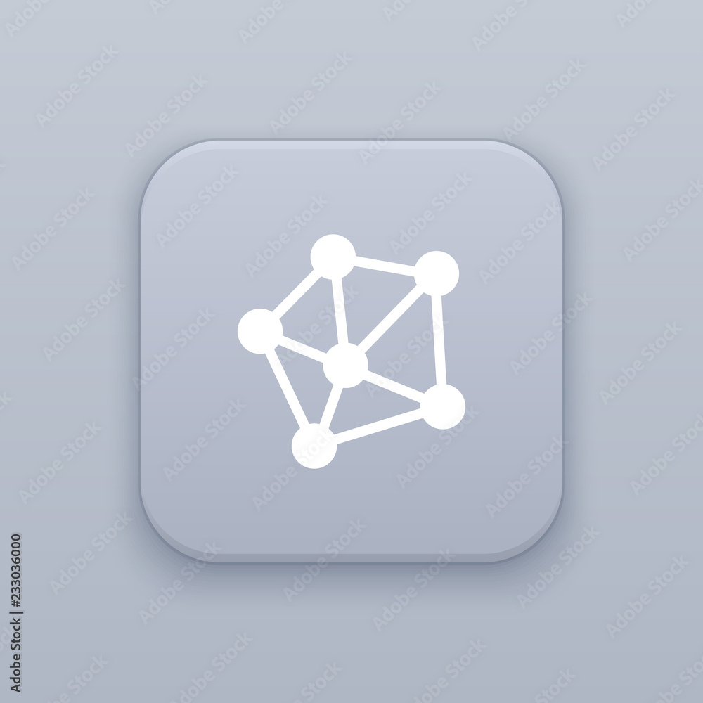 Poster network, internet gray vector button with white icon