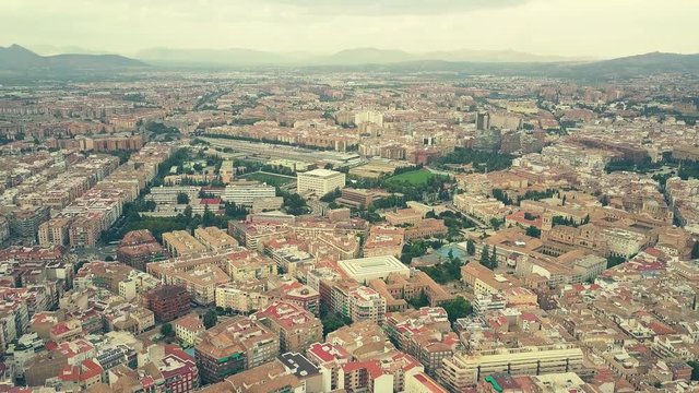 Aerial view of Granada cityscape, Spain