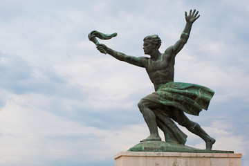 Statue of torch-bearer on Gellert Hill, Budapest © Mihály Samu